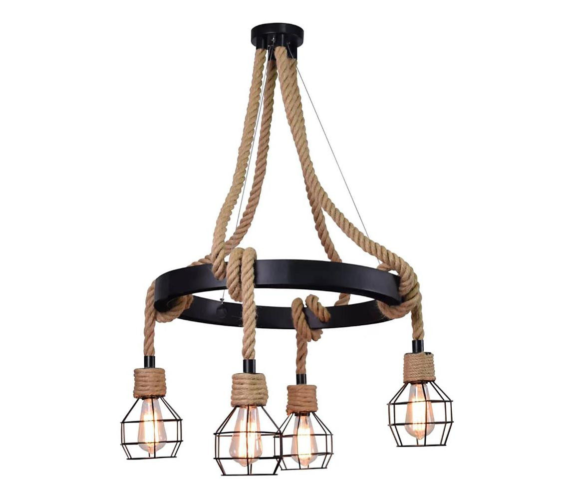 Lustr na lanku ROPE ALEGRA 4xE27/10W/230V