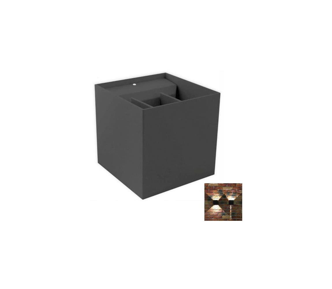 LED Venkovní nástěnné svítidlo 2xLED/3W/230V IP54 antracit