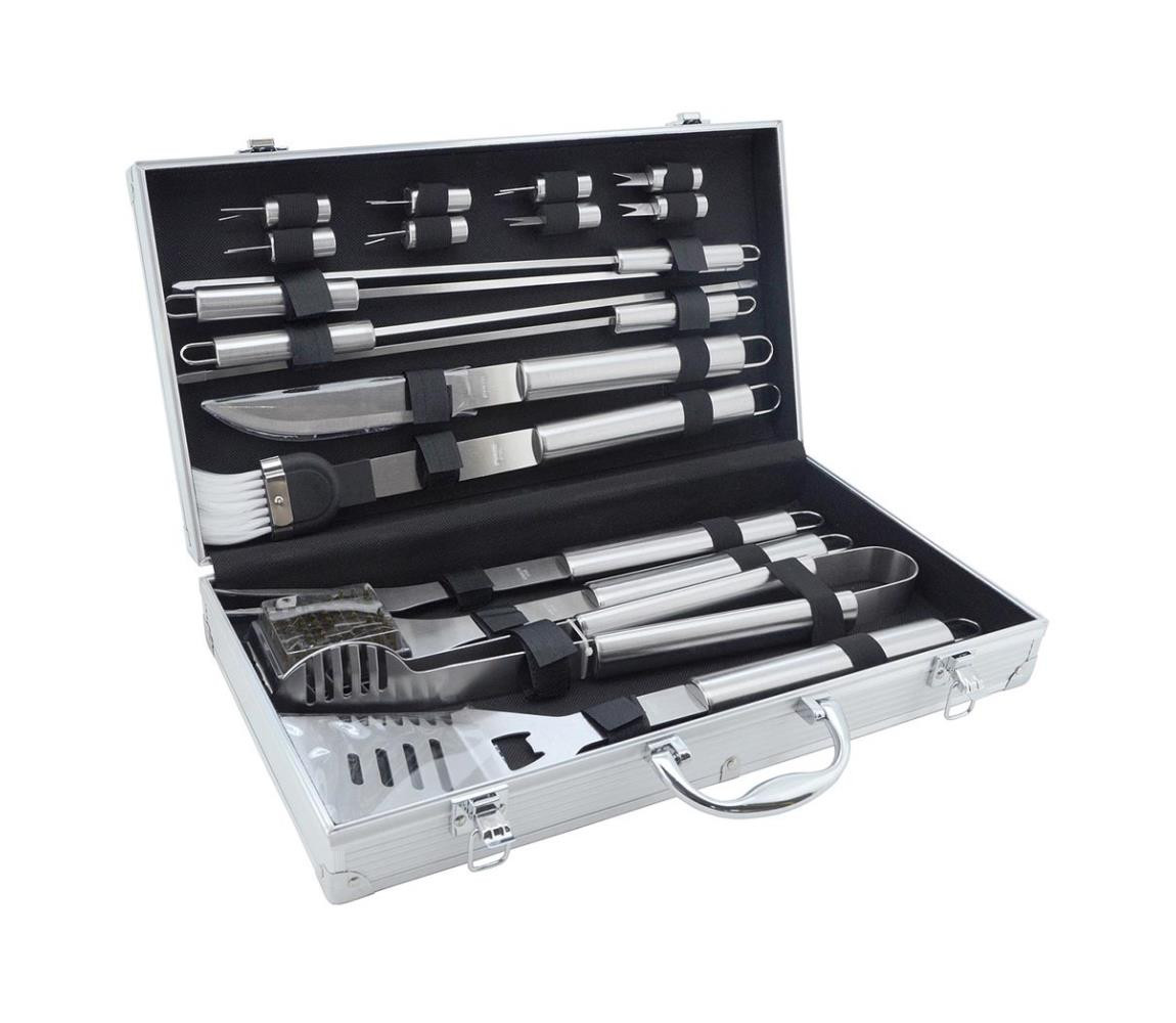 Grilovací náčiní nerez s kufříkem 18 ks