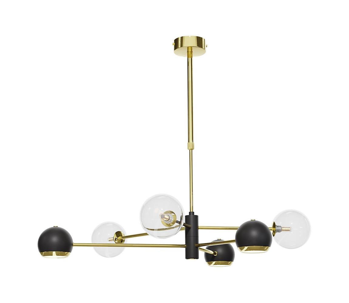 Jupiter Jupiter 1967-Lustr na tyči MOKA 3xGU10/10W/230V + 3xG9/10W/230V zlatá/černá/čirá