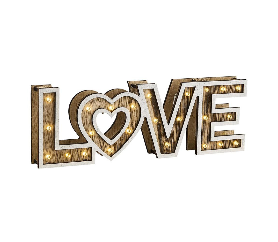 Globo Globo 29976 - LED stolní lampa LOVE 24xLED/0,06W/3xAA topol