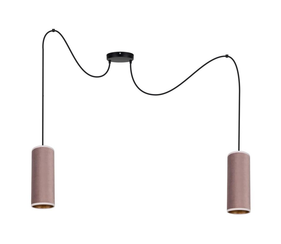 HEXE Lustr na lanku AVALO 2xE27/60W/230V pavouk růžová/měděná