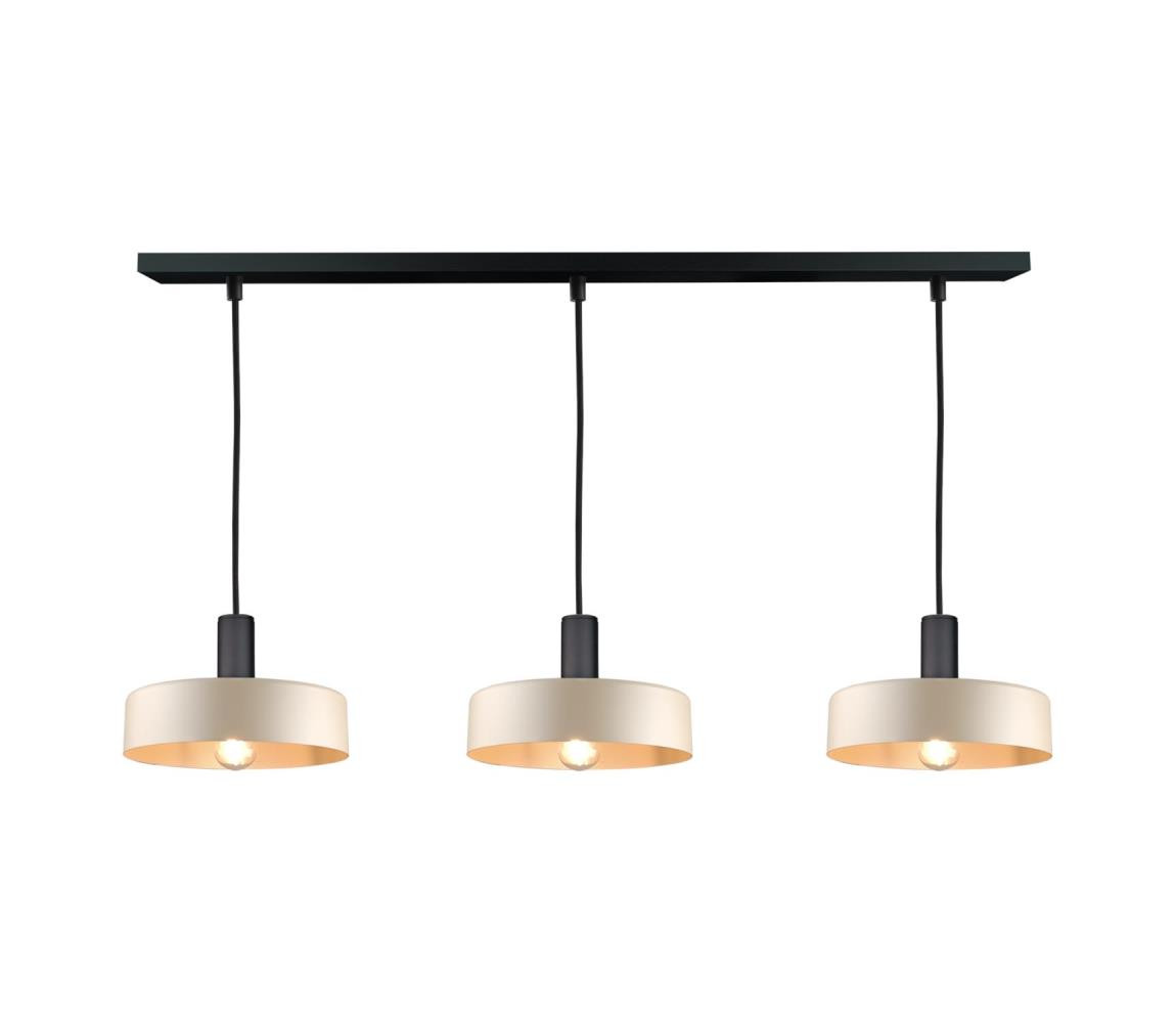 Keter Lighting Lustr na lanku LATTE 3xE27/60W/230V béžová/černá