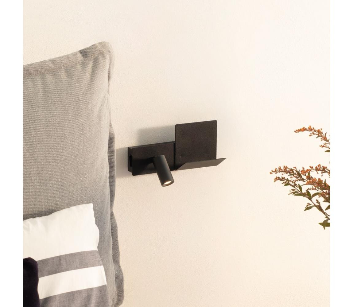 Ideal Lux Ideal Lux - LED Nástěnné svítidlo KOMODO LED/4,5W/230V USB CRI 90 černá