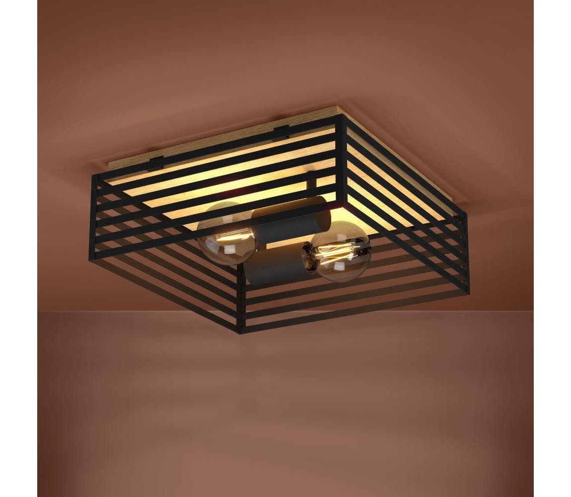 Eglo Eglo 390163 - Stropní svítidlo CIDRAZ 2xE27/40W/230V černá/hnědá