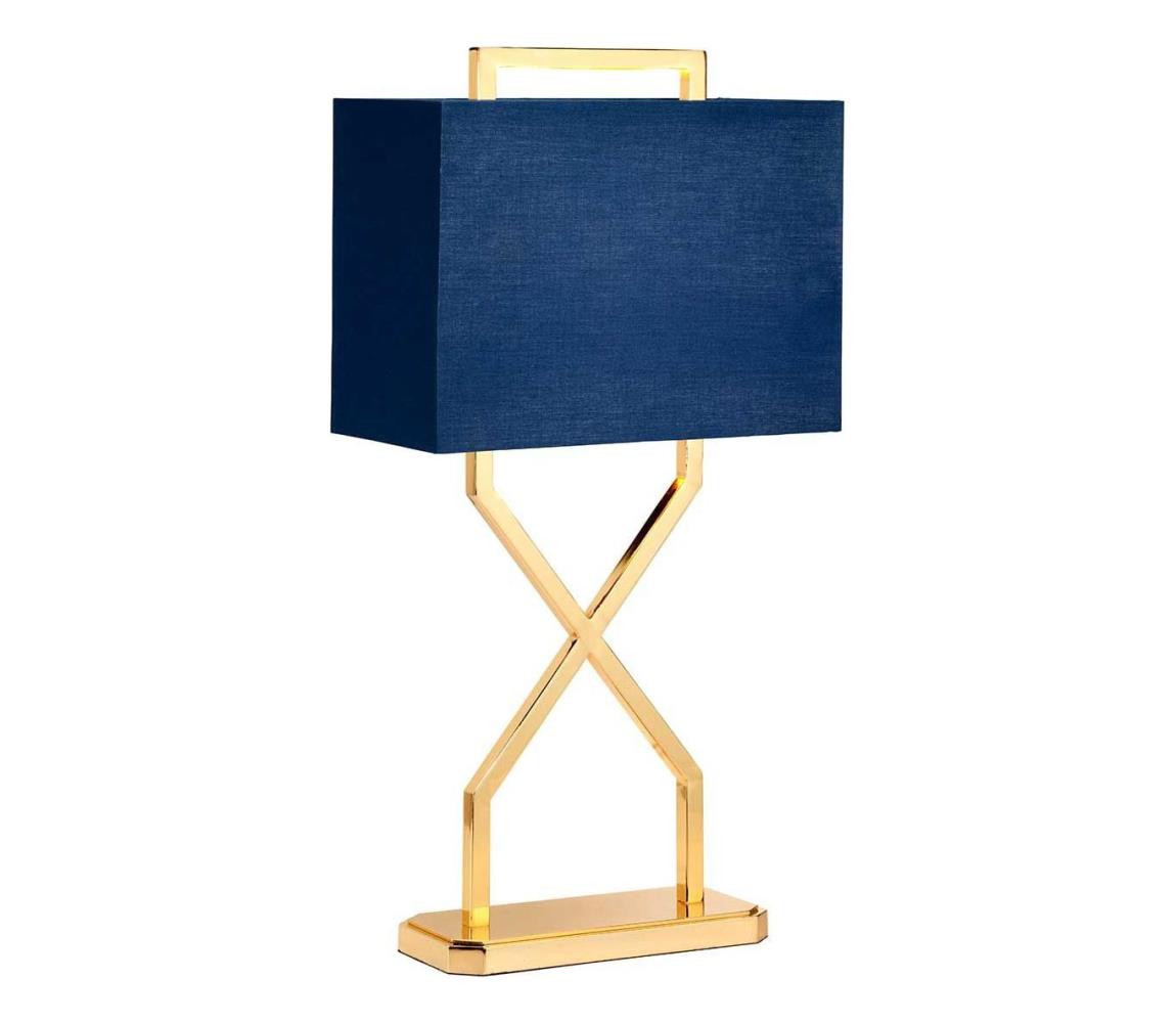Elstead Elstead CROSS-TL - Stolní lampa CROSS 1xE27/60W/230V zlatá/modrá