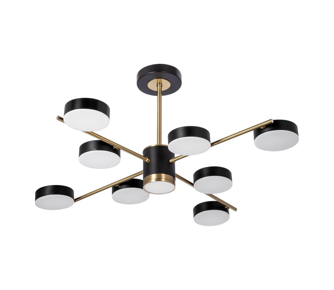 LED Lustr na tyči 8xLED/7W/230V + LED/6W 3000-6000K pr. 77 cm zlatá/černá