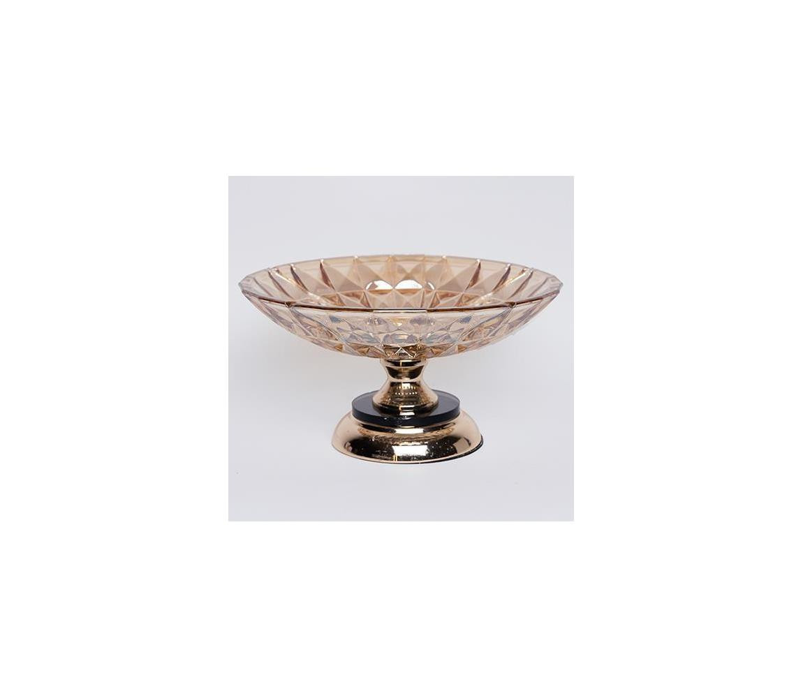 Eurolamp Dekorační podnos pr. 29,5 cm hnědá/kouřová