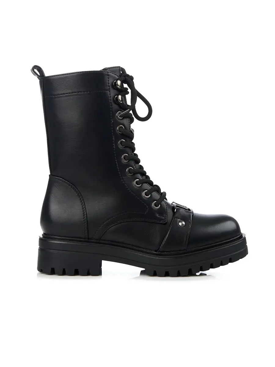 Klasické černé workery dámské na plochém podpatku