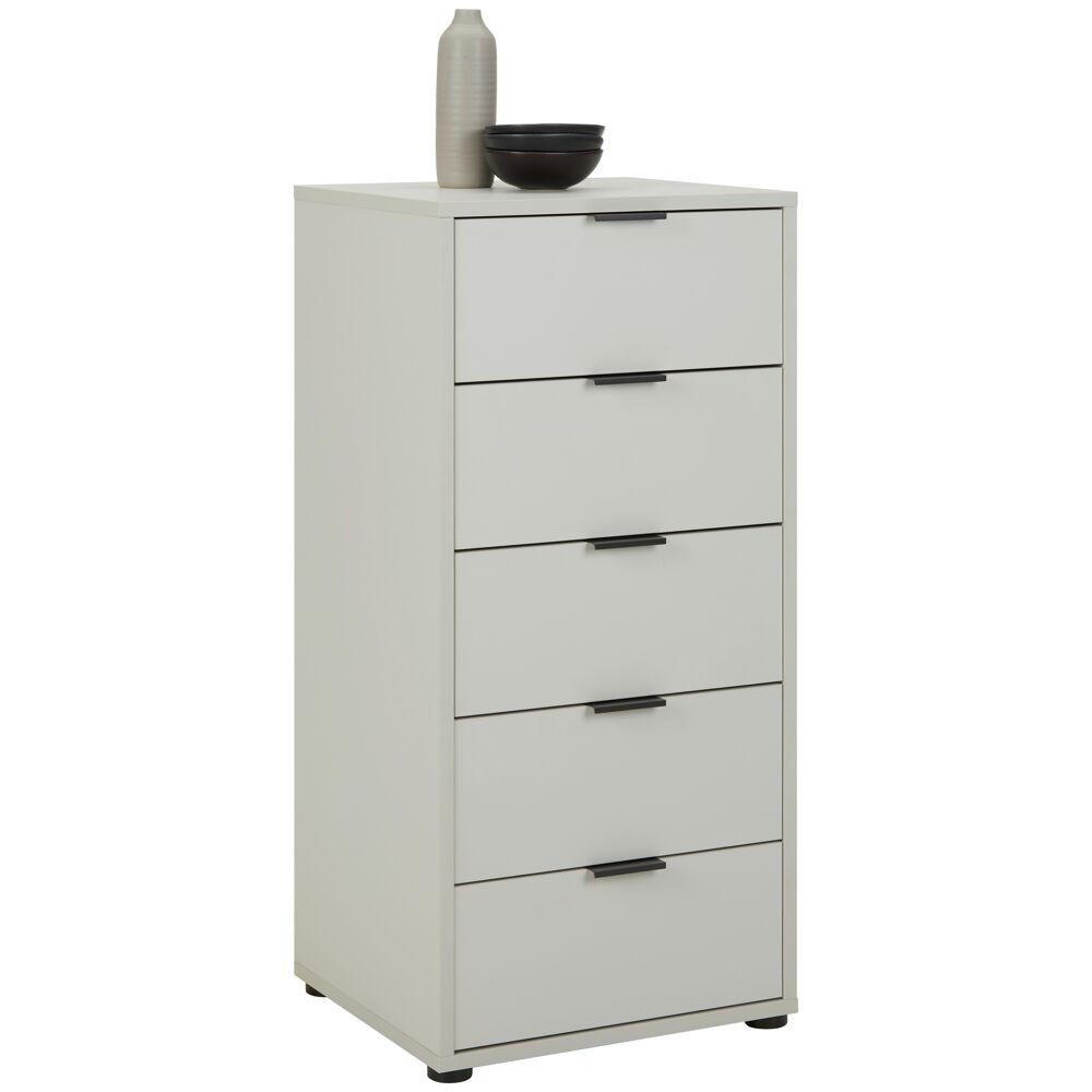 Úzká komoda se zásuvkami Bounty, šedá