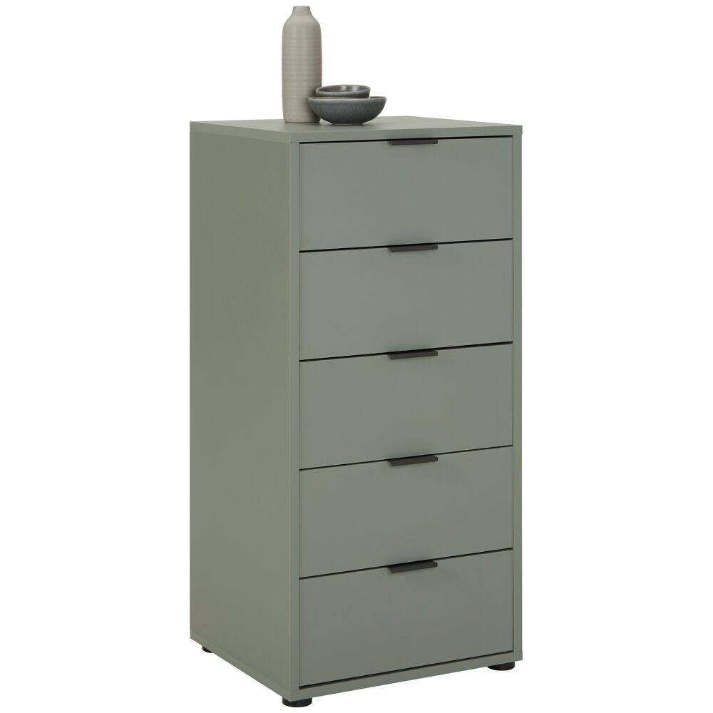 Úzká komoda se zásuvkami Bounty, šalvějově zelená