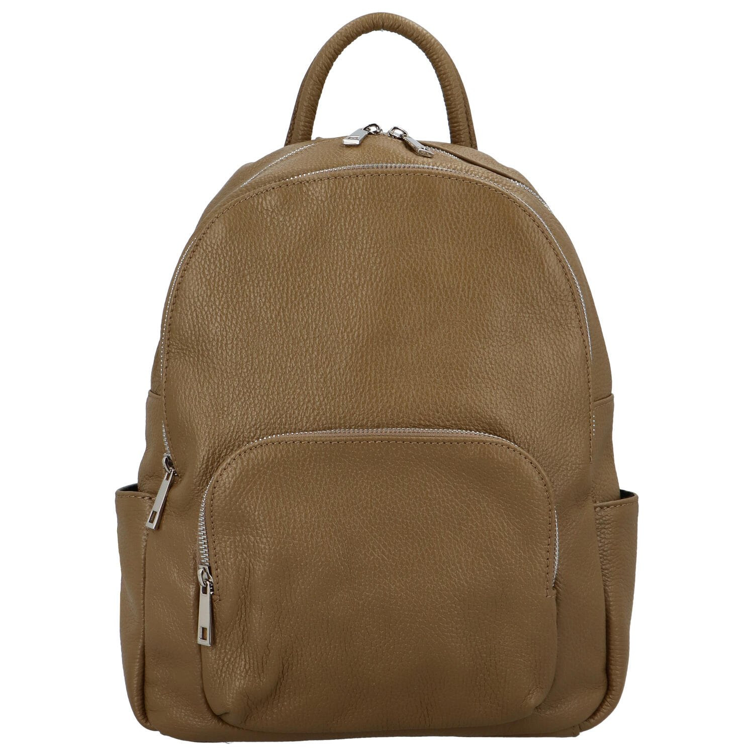 Dámský kožený batůžek khaki - Delami Vera Pelle Elissen Khaki