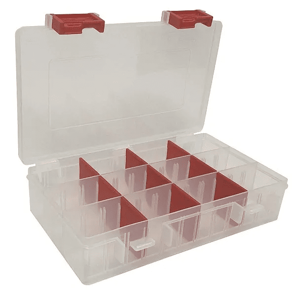 Plastový pořadač - Ideal Box L (transparentní/červená)