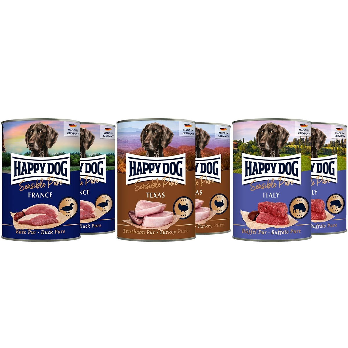 Happy Dog Sensible Pure míchané balení 6× 400 g