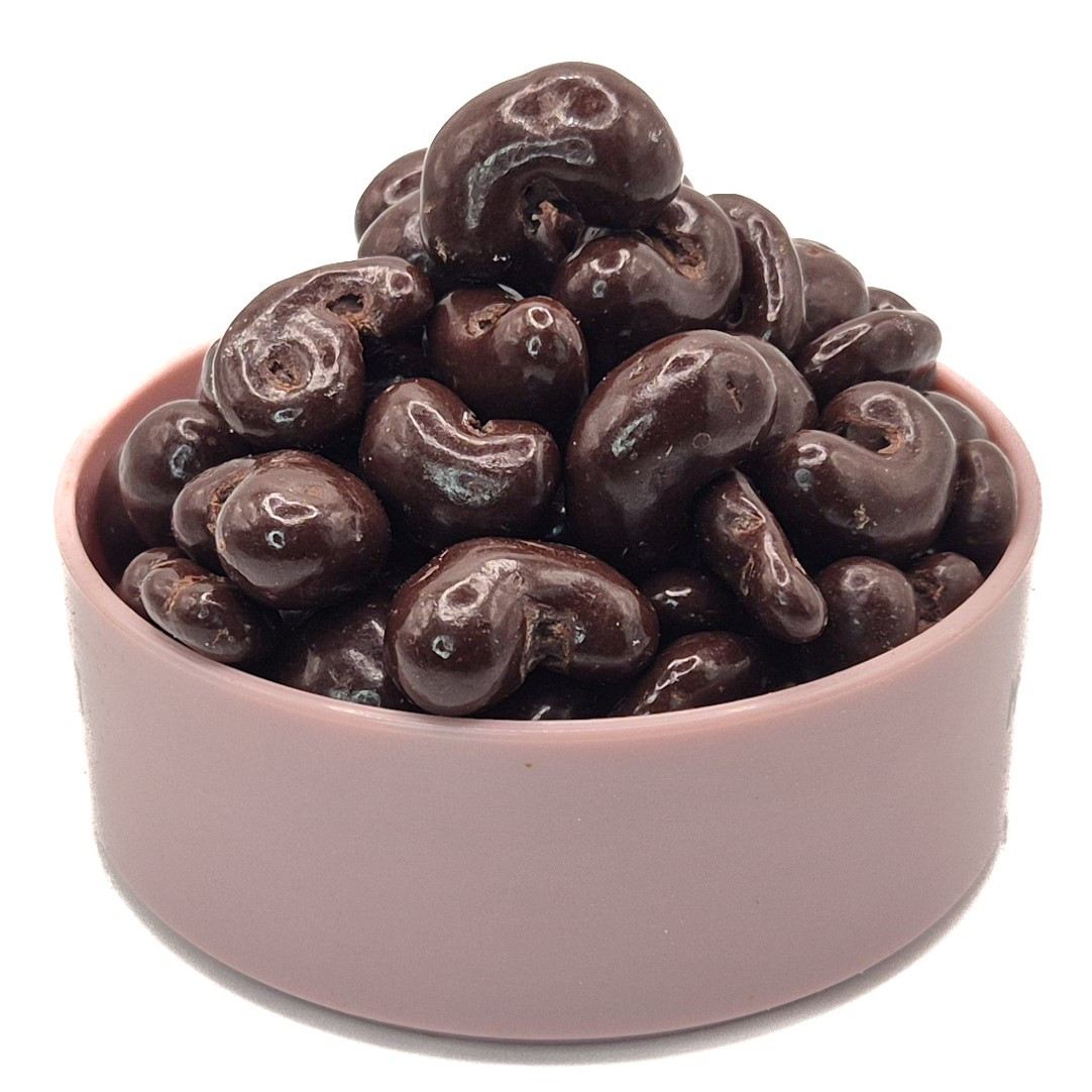 Veselá Veverka Kešu ořechy v hořké čokoládě 100 g