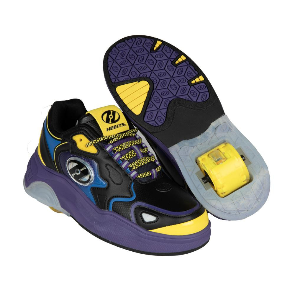 Heelys - Mega Pro - Ryder - Black/Royal Purple/Neon Yellow - koloboty Velikost boty: 35