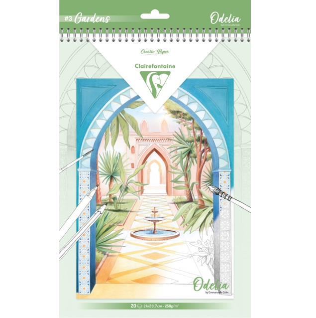 Clairefontaine Odelia Gardens, umělecké antistresové omalovánky, Emmanuelle Colin