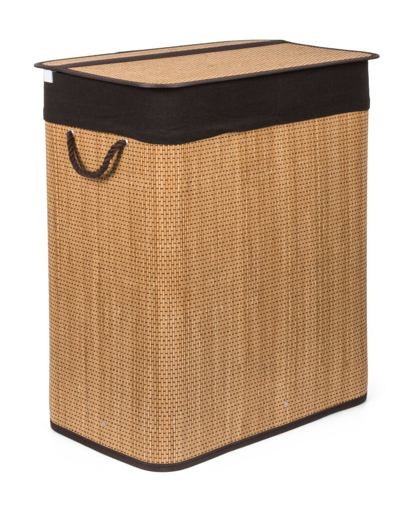 G21 Koš na prádlo G21 105 l s rozdělovačem, bambusový s hnědým košem  G21-63555164