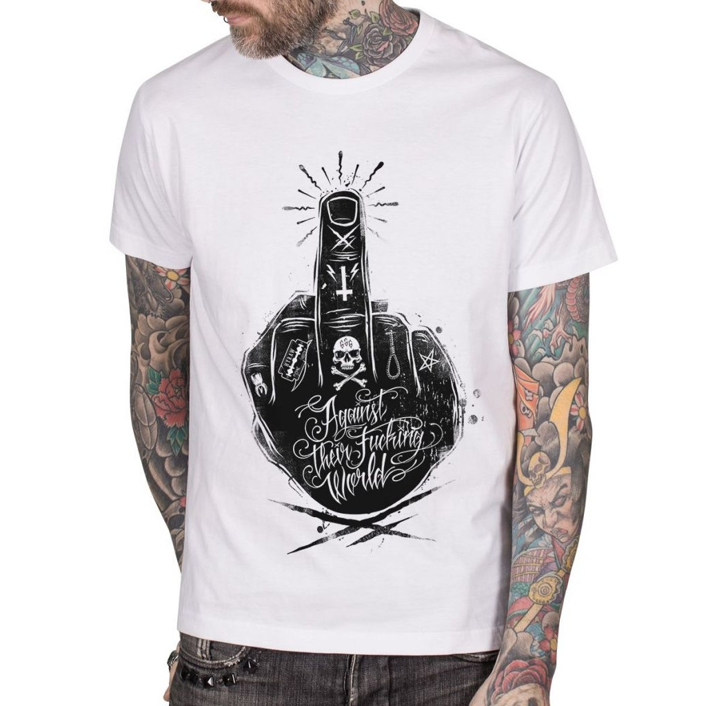 Triko pánské Hyraw Finger - bílé, XL