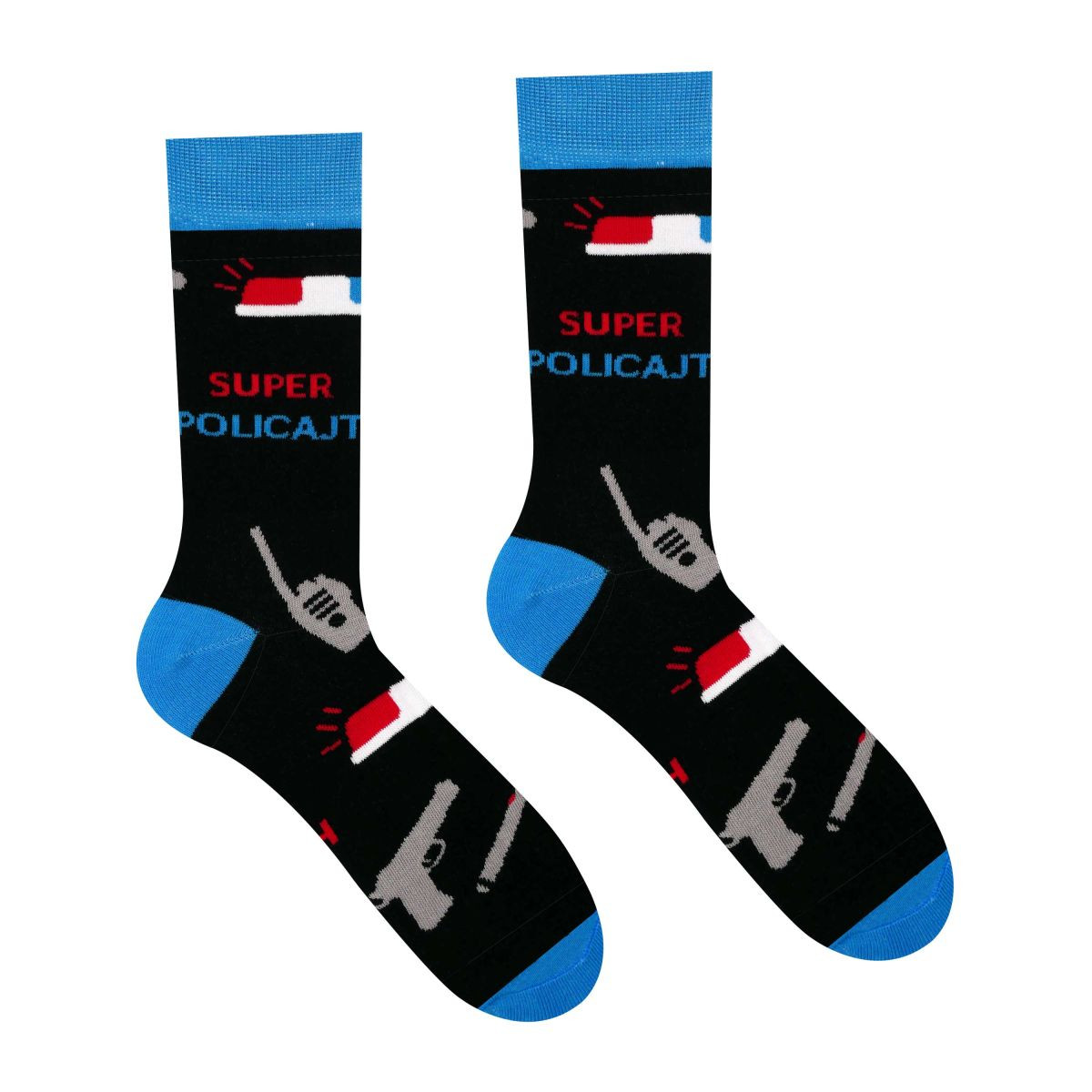 Ponožky Hesty Super policajt - černé-modré, 41-46