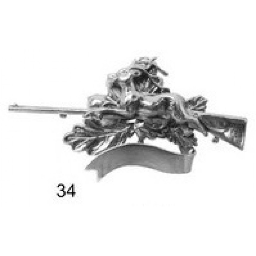 Odznak Puška, jelínek a stuha - stříbrný