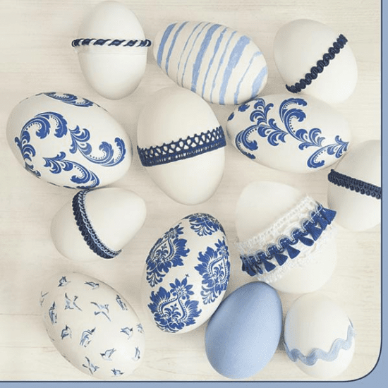 POL-MAK Velikonoční ubrousky Daisy L - Blue Style Easter Eggs - SD_WL_009701