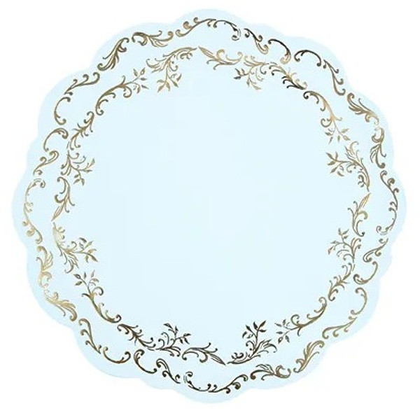 Prostírání světle modré s ornamenty 35,5 cm