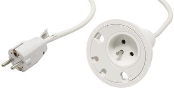 BACHMANN Systém LOOP IN, 1x zásuvka CZ, 4x průchodka, kabel 2m CEE7/7, bílý