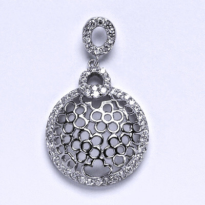 Stříbrný přívěsek s čirými zirkony, přívěsek ze stříbra,váha 5,92 g