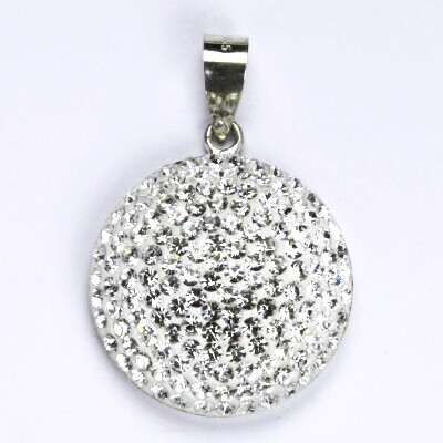 Stříbrný přívěsek půlkoule se Swarovski čirými krystaly váha 7,58g