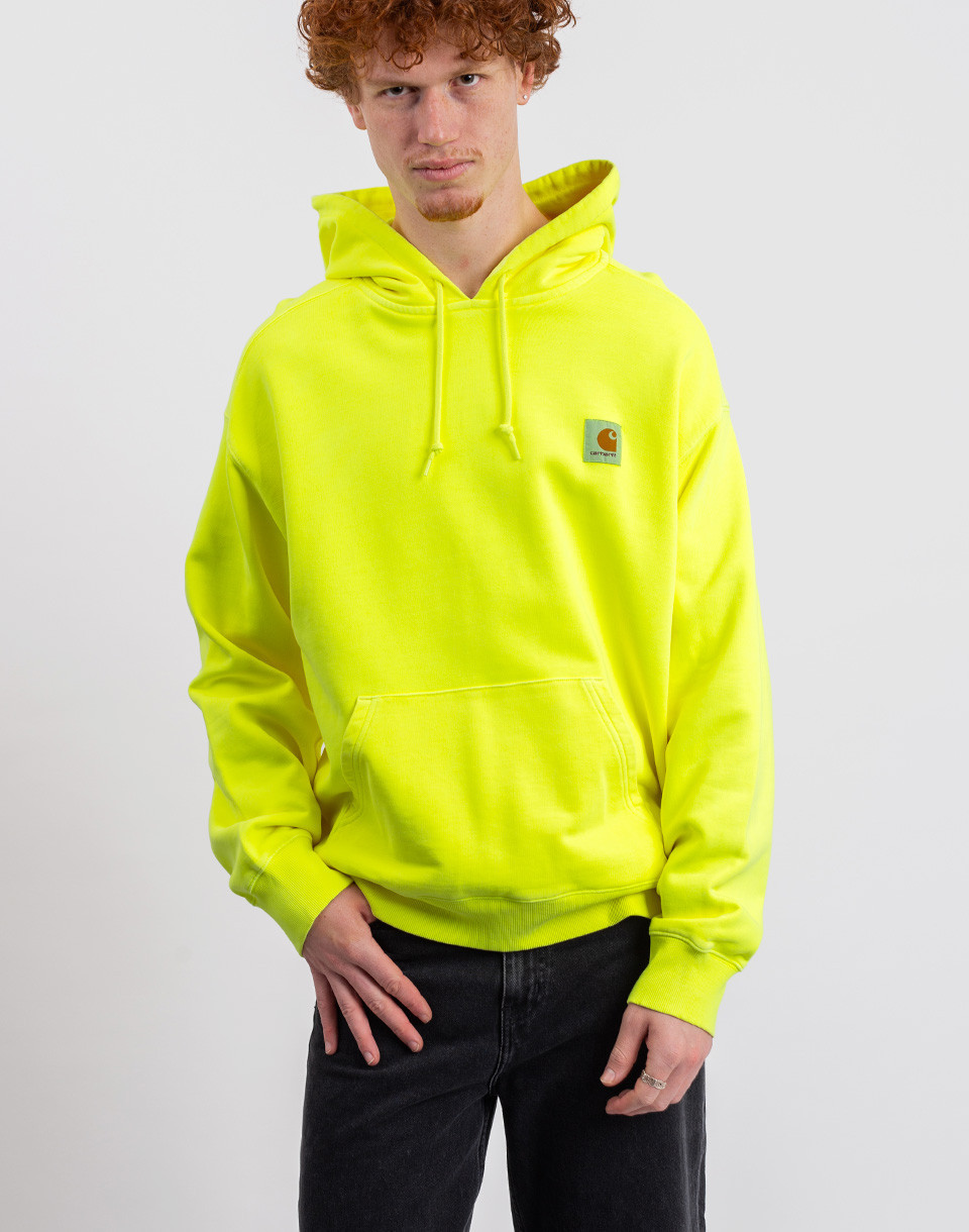 Carhartt WIP Hooded Industry Sweat Lumo Yellow garment dyed S