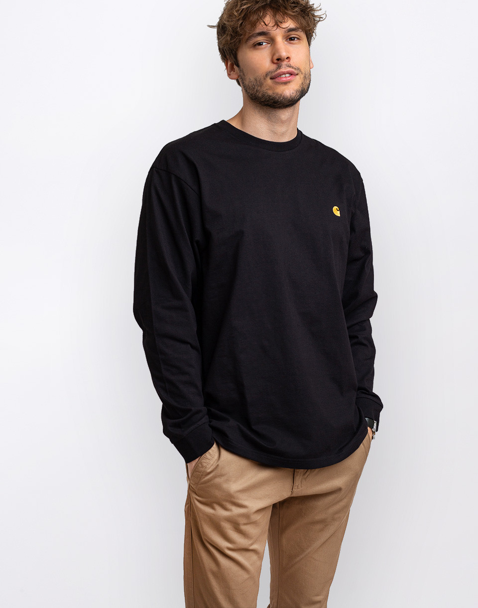Carhartt WIP L/S Chase T-Shirt Black / Gold S