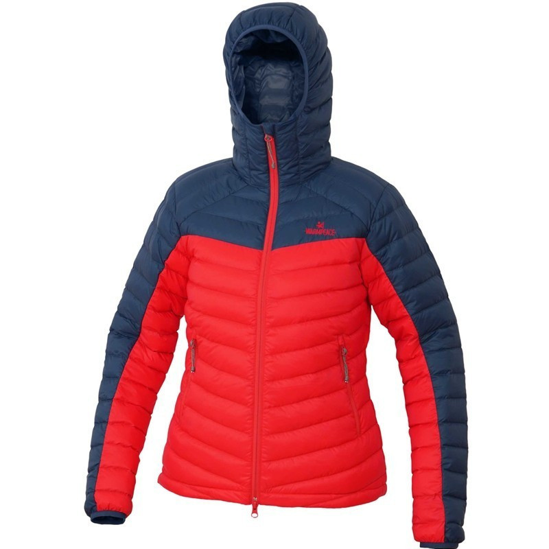 Warmpeace Ultralehká dámská péřová bunda s kapucí Warmpeace Viki Lady Červená