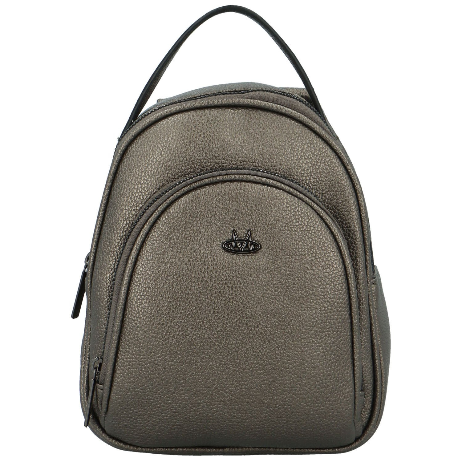 Stylový dámský koženkový kabelko-batůžek Fanett, stříbrný