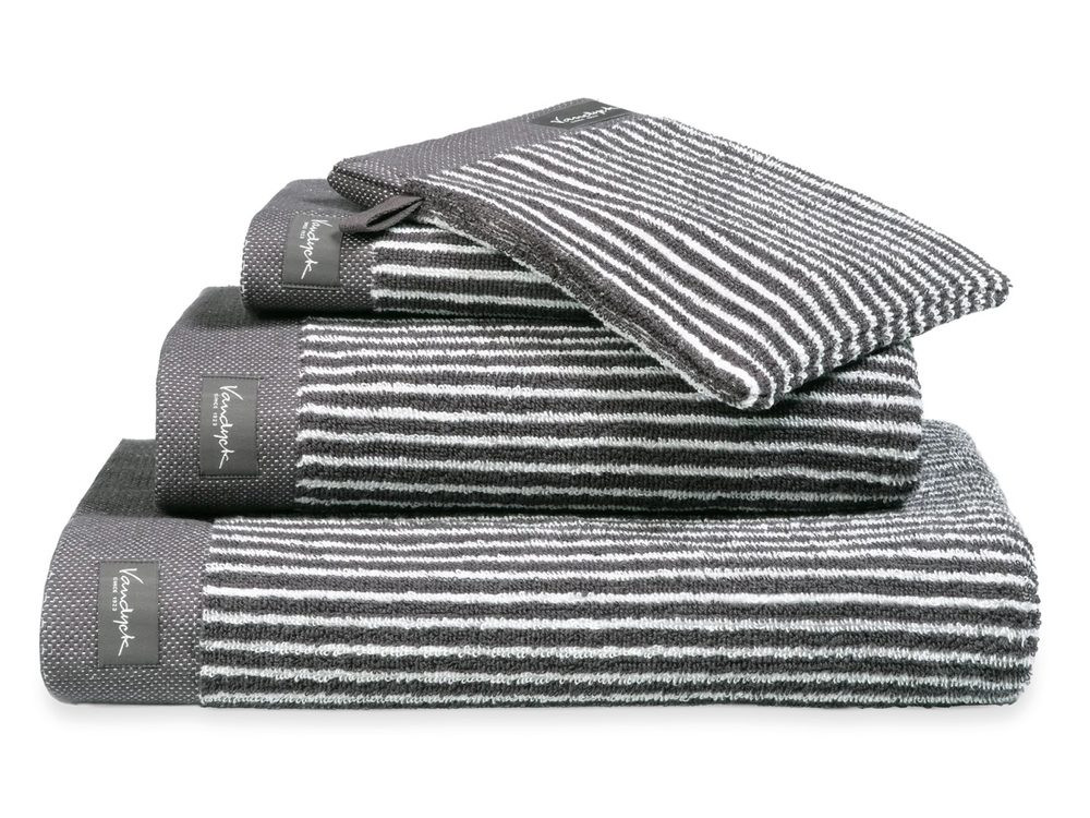 Vandyck Ručník Home Petit Ligne Off Black - 30x50 cm