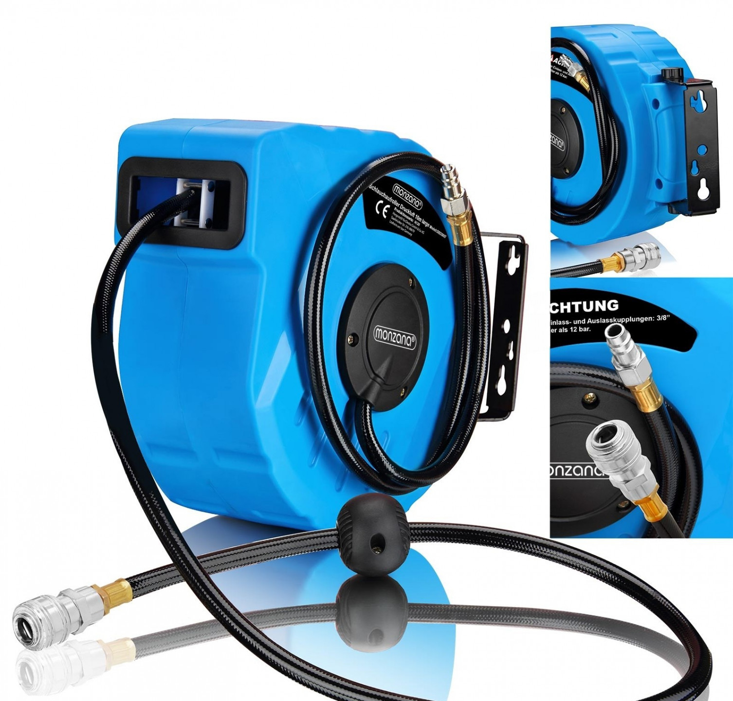 GOLETO WERKMAN GL10 Naviják s hadicí na stlačený vzduch 10 m | modrý