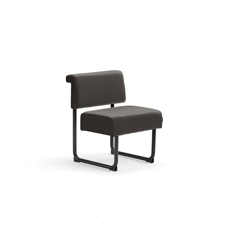 Pohovka START, 600 mm, textilní potah, tmavě hnědá, černá