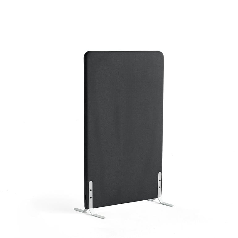 Paraván ZONE, 1360x800x46 mm, potah Rivet, bílé nohy, antracitově šedá