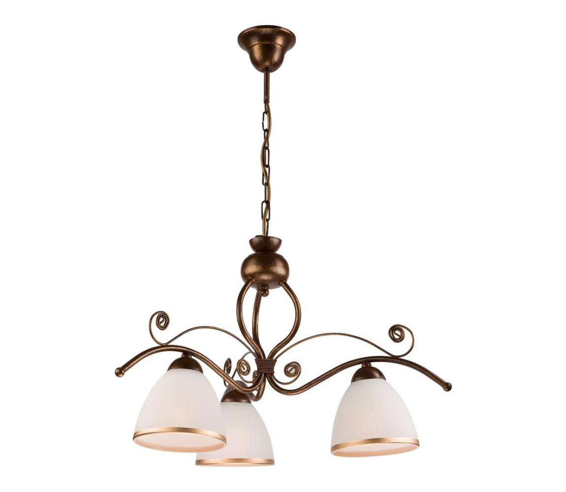 Lustr na řetězu RETRO II 3xE27/60W/230V černá patina