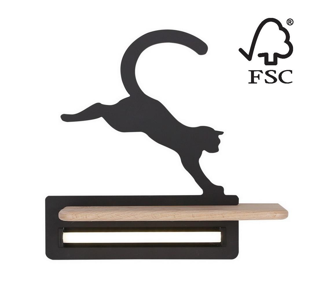 LED Dětské nástěnné svítidlo s poličkou JUMPING CAT LED/5W/230V