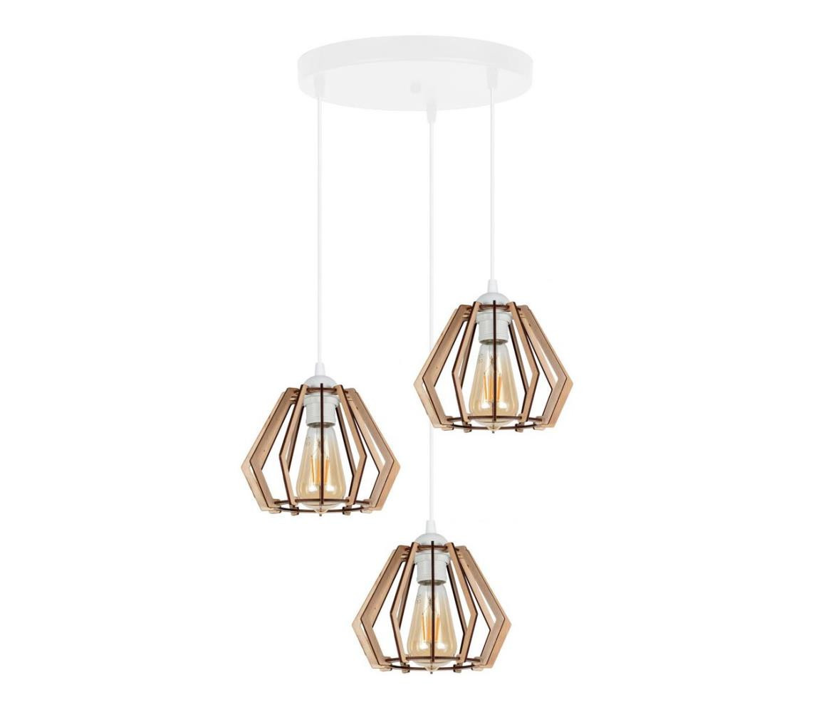 Lustr na lanku BERGO 3xE27/60W/230V bílá