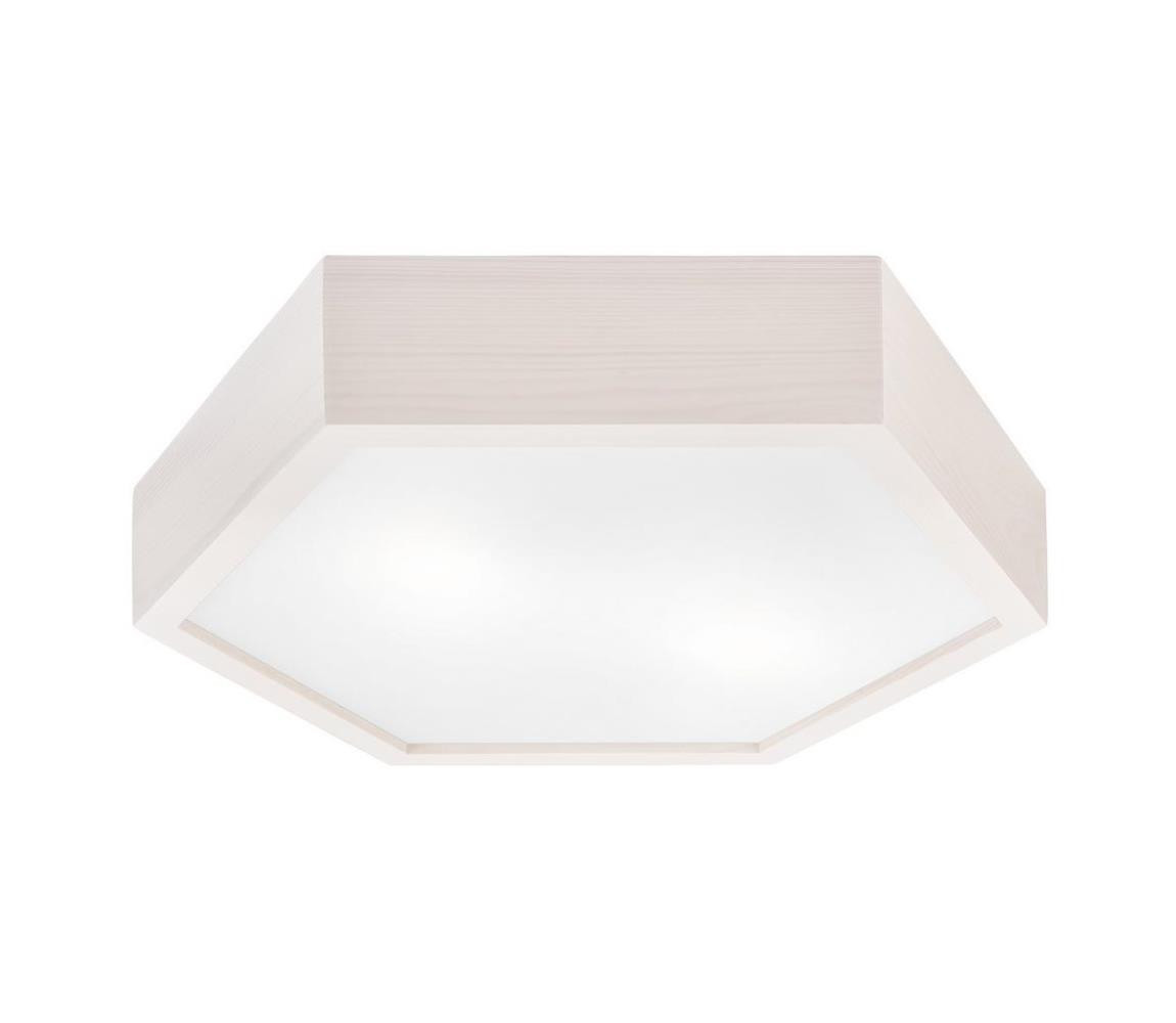 Stropní svítidlo HEX 2xE27/60W/230V pr. 43 cm borovice bílá