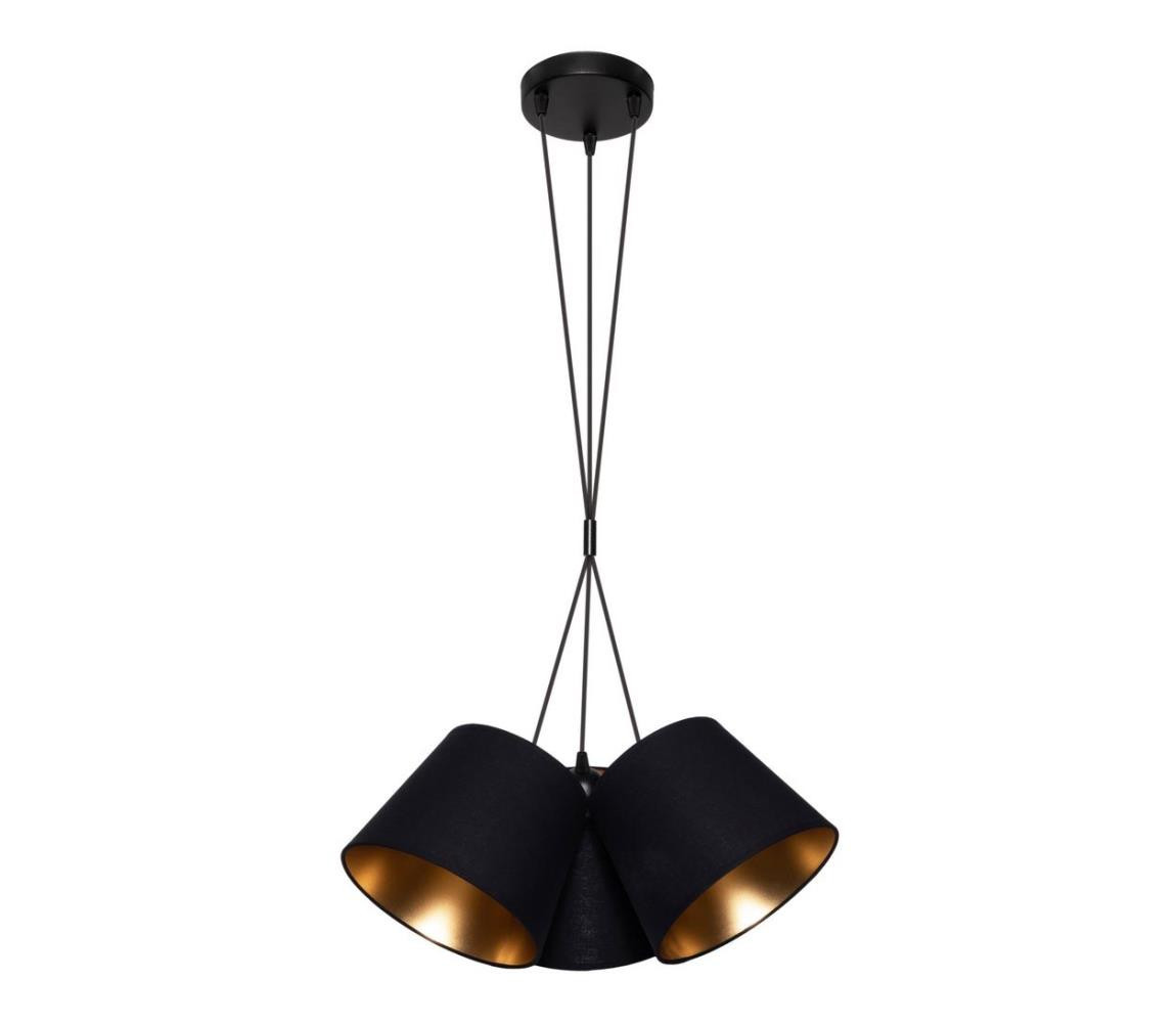 Lustr na lanku ZOMA 3xE27/60W/260V černá/měděná