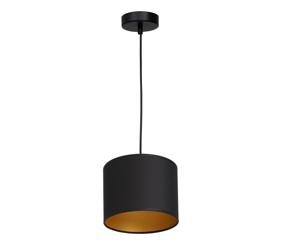 Lustr na lanku ARDEN 1xE27/60W/230V pr. 18 cm černá/zlatá