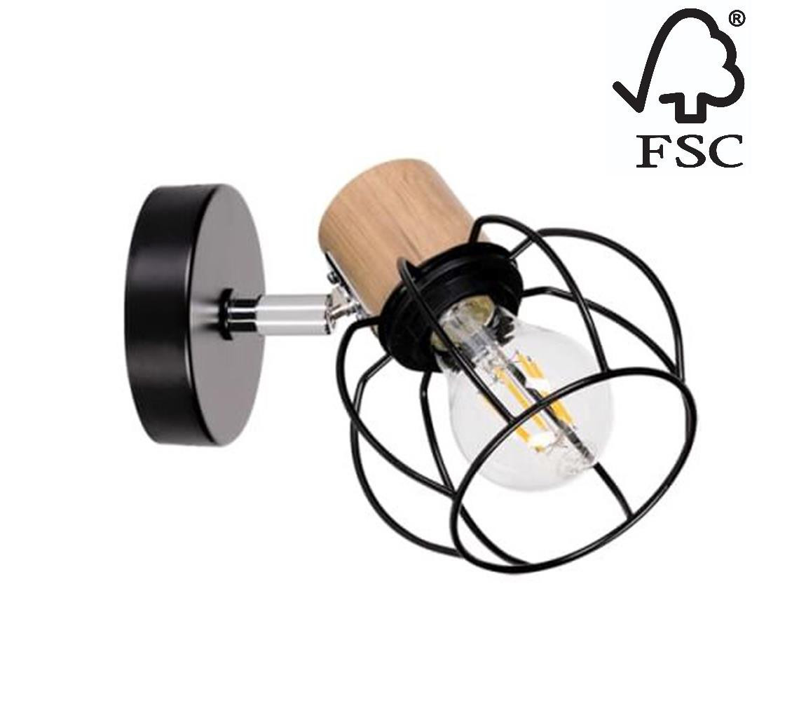 26114104 - Nástěnné bodové svítidlo PHIPHI 1xE27/60W/230V dub