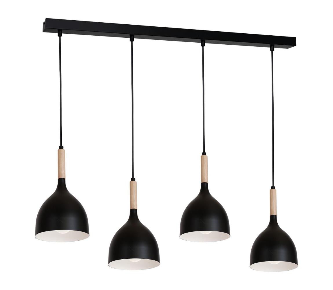 Lustr na lanku NOAK WOOD 4xE27/60W/230V