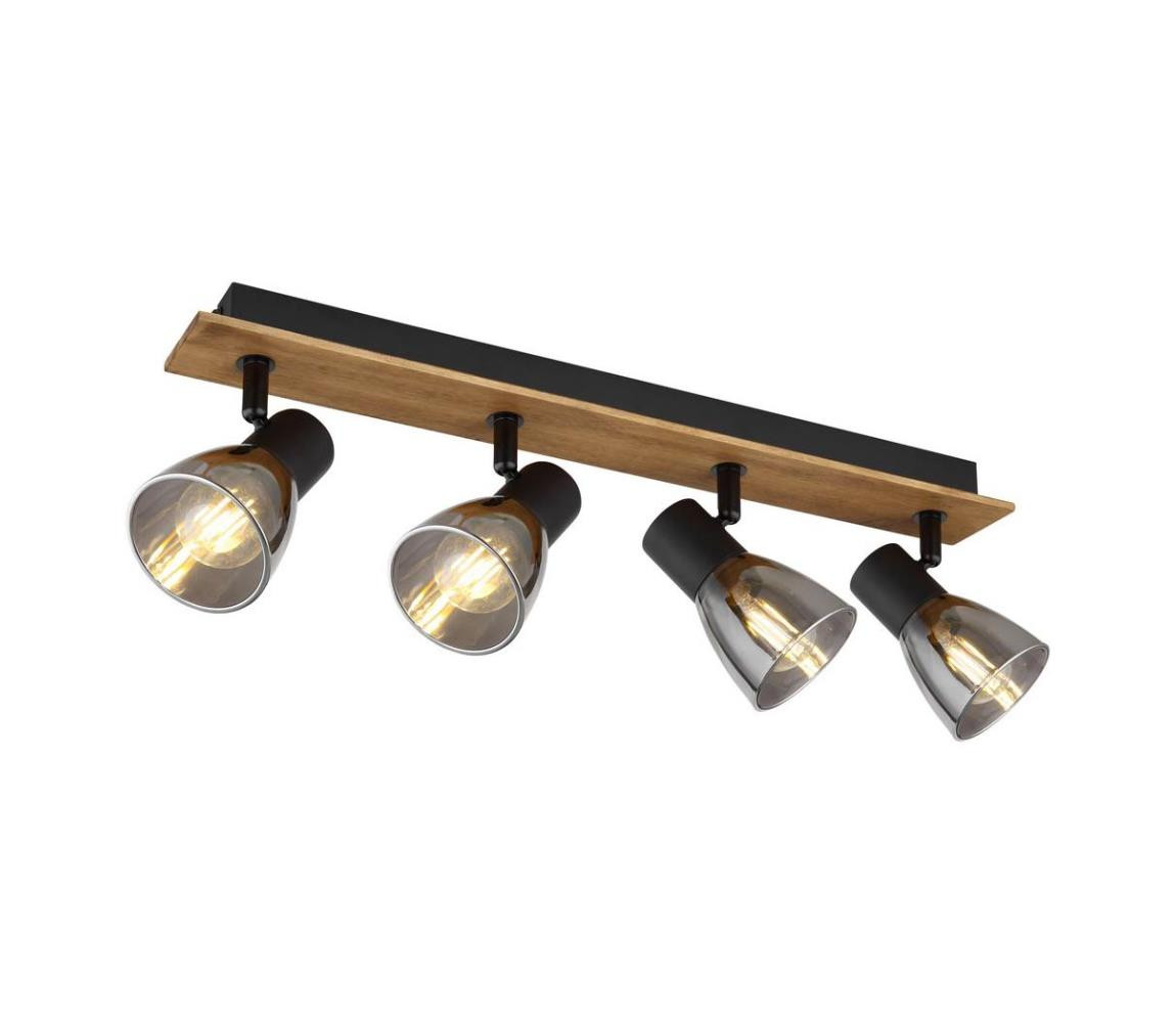 Globo Globo 54307-4W - Bodové svítidlo CLAUDE 4xE14/40W/230V černá/dřevo