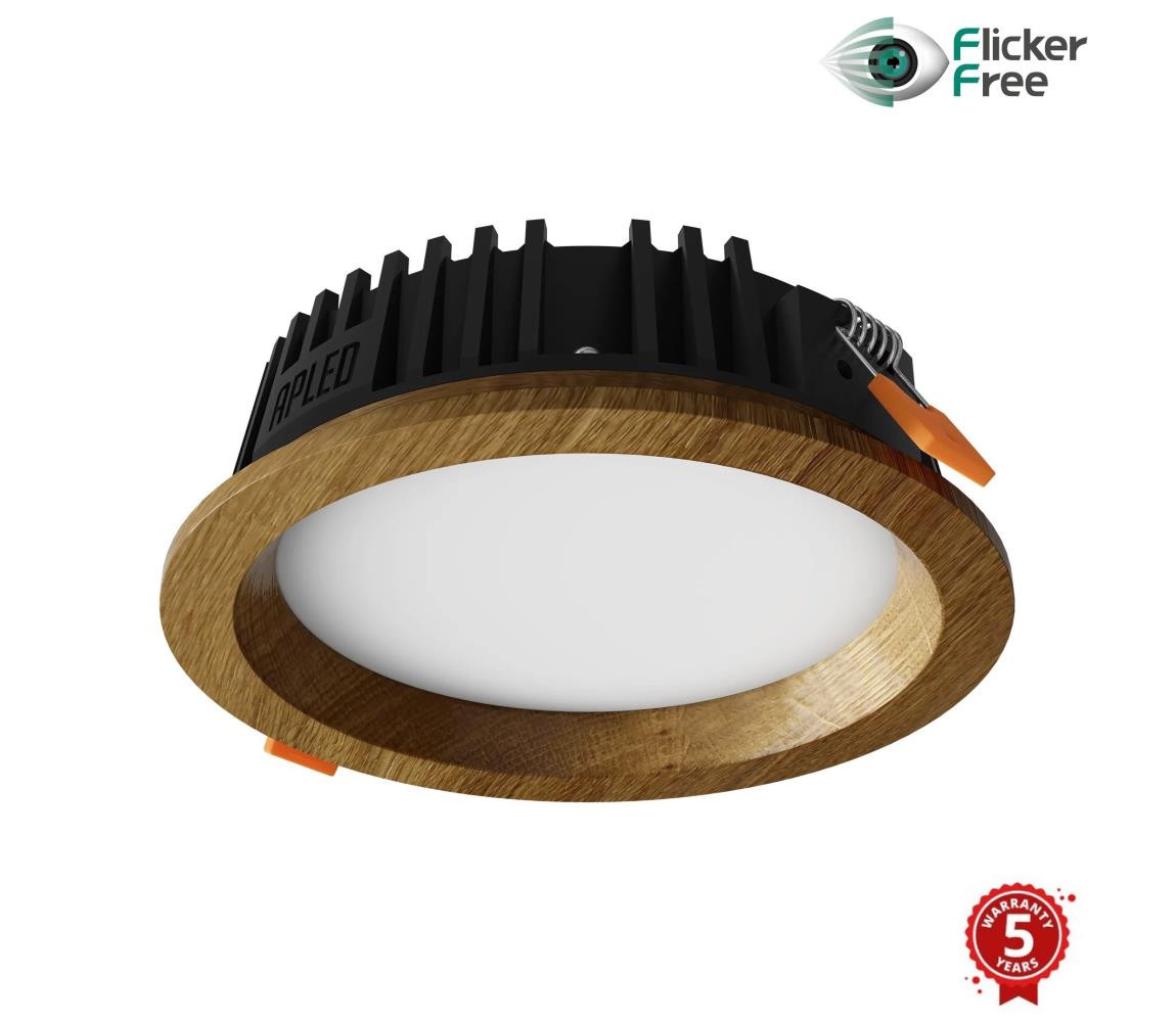 APLED APLED - LED Podhledové RONDO WOODLINE LED/6W/230V 3000K pr. 15 cm dub masiv