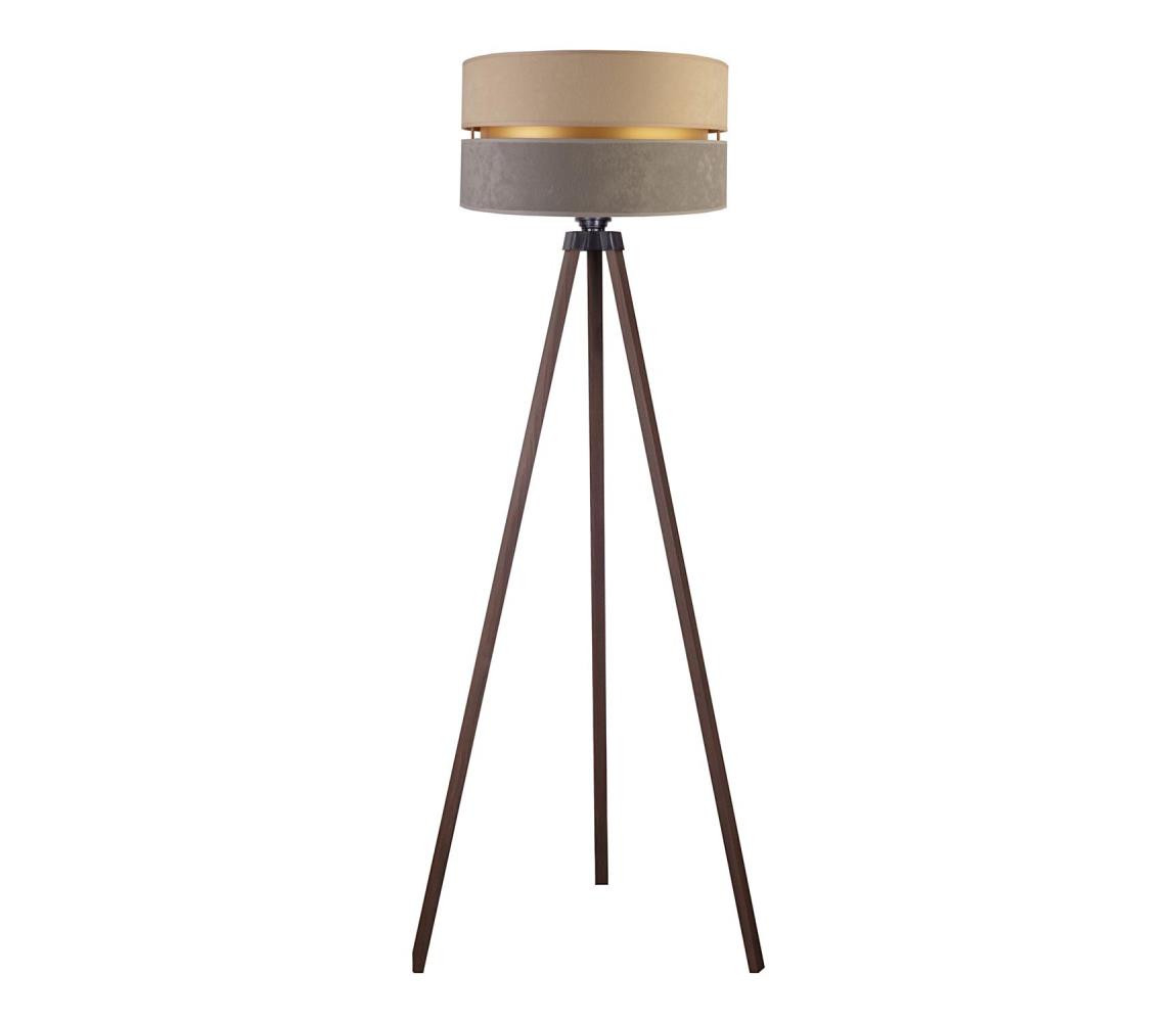 - Stojací lampa DUO 1xE27/60W/230V pr. 44 cm béžová/šedá/hnědá