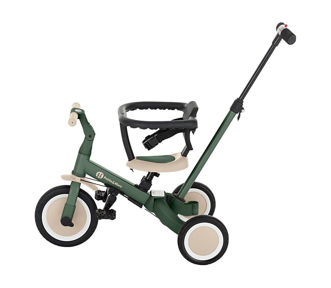 Petite&Mars PETITE&MARS - Dětská tříkolka 5v1 TURBO Misty Green